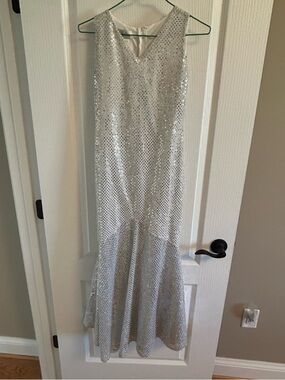 Chasing Fireflies Silver Sequin Maxi Dress